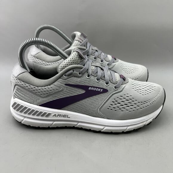 Brooks Ariel 20 Running Shoes Women Size 7 B Gray Comfort Cushion Low Sneakers - Picture 1 of 8